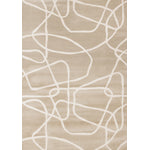 Logan Contemporary Swirls Area Rug - Beige Cream - 7' X 10'