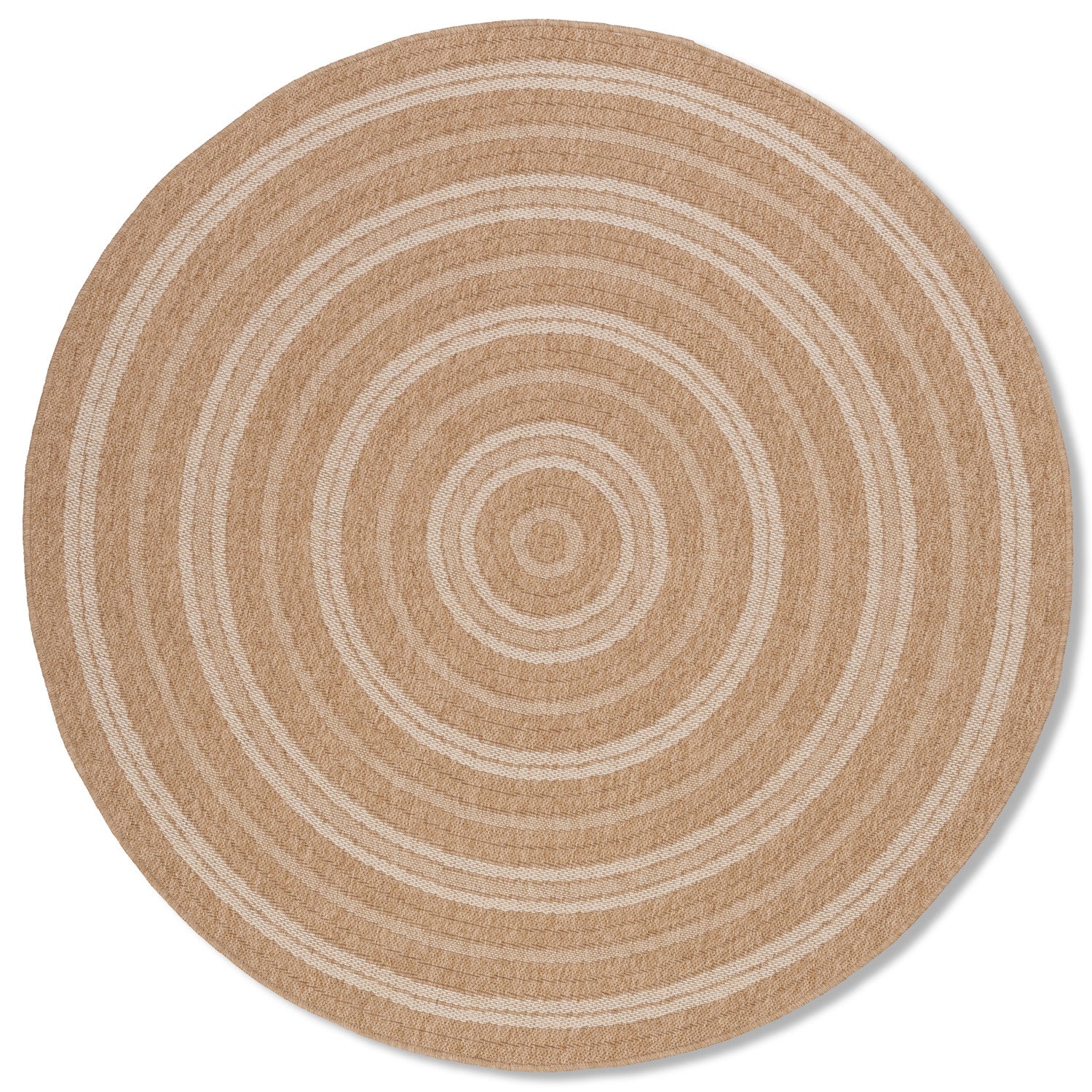 Avanos Circles Indoor/Outdoor Rug - 6ft Round - Beige/White