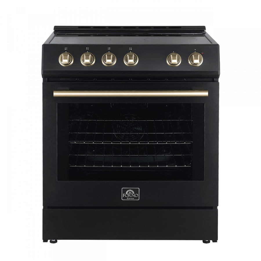 Forno Leonardo Black Slide-in Electric Range (5.0 Cu. Ft.) - FFSEL6022-30BLK