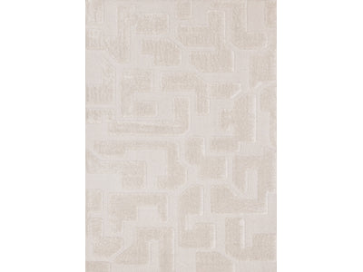 Luxury Plush Textured Shapes Area Rug - Cream - 8' X 11'