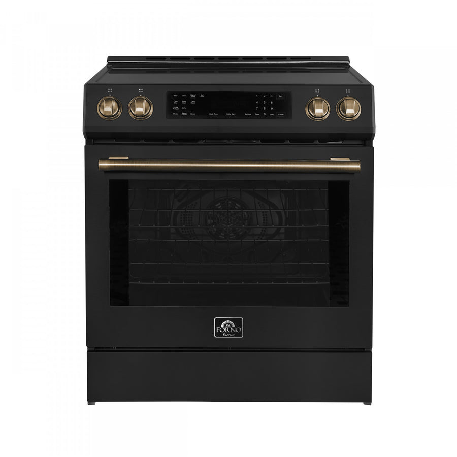 Forno Donatello Black Slide-in Induction Range with True Convection (5.0 Cu. Ft.) - FFSIN0905-30BLK