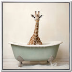 Giraffe Spa Wall Art - Brown/Beige - 24 X 24