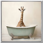 Giraffe Spa Wall Art - Brown/Beige - 24 X 24