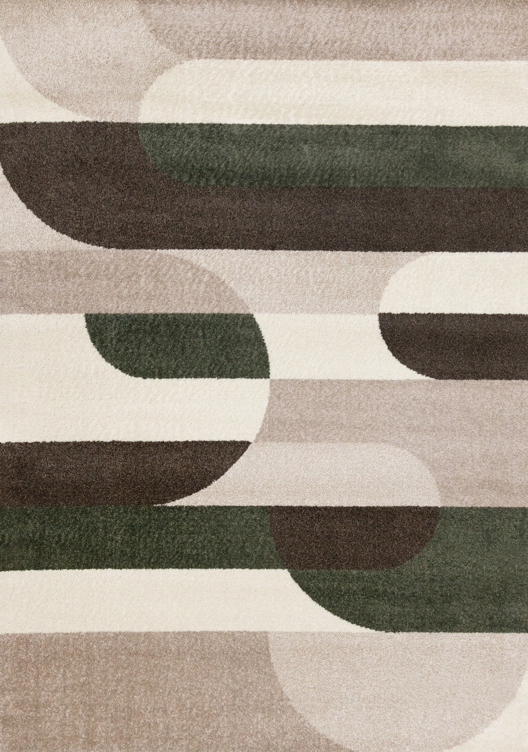 Maui Contemporary Geometric Area Rug - Cream Green - 5' X 8'