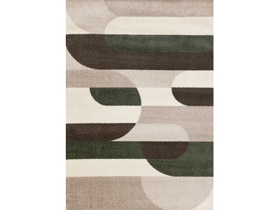 Maui Contemporary Geometric Area Rug - Cream Green - 5' X 8'