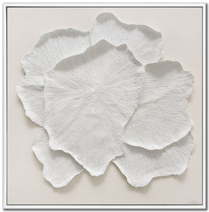 White Petal II Wall Art - White - 32 X 32