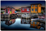Dockside Dusk Wall Art - Blue/Red - 16 X 20