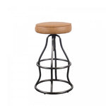 Maloe Leather Bar Stool - Cognac