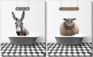 Barnyard Bubbles Wall Art - Multi Coloured - 16 X 20 - Set of Two