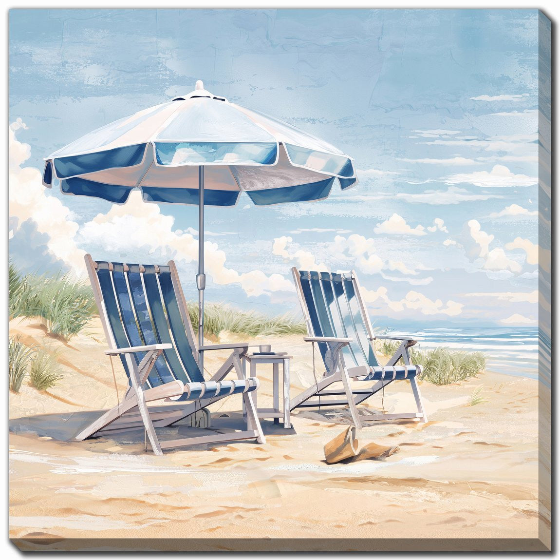 Breezy Escape II Wall Art - Blue/White - 24 X 24