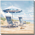 Breezy Escape II Wall Art - Blue/White - 24 X 24