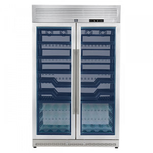 Forno Abruzzo 48" Stainless Steel 102 Bottle Dual Zone Wine Cellar with Green Holders (24 Cu. Ft.) - FWCDR6610-48S