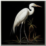 Moonlight Egret I Wall Art - Black/White - 32 X 32