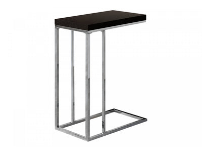 Zivo Side Table - Espresso/Chrome
