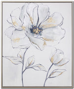 Petal Grace II Wall Art - White/Blue - 24 X 20