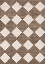 Logan Modern Diamonds Area Rug - Brown Cream - 5' X 8'