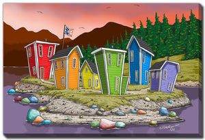Island Row Wall Art - Multi-Colour - 38 X 60