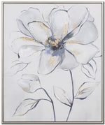 Petal Grace I Wall Art - White/Blue - 24 X 20