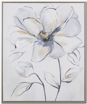 Petal Grace I Wall Art - White/Blue - 24 X 20