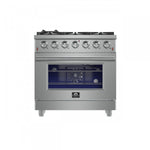Forno Massimo 36" Stainless Steel Freestanding Gas Range With Air Fry (5.36 Cu. Ft.) - FFSGS6239-36