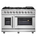 Forno Massimo 48" Stainless Steel French Door Freestanding Double Oven Gas Range (6.58 Cu. Ft.) - FFSGS6439-48