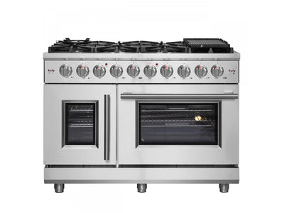 Forno Massimo 48" Stainless Steel Freestanding Double Oven Gas Range (6.58 Cu. Ft.) - FFSGS6439-48