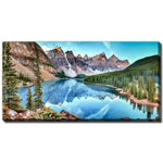 Alpine Mirror Wall Art - Green/Blue - 30 X 60