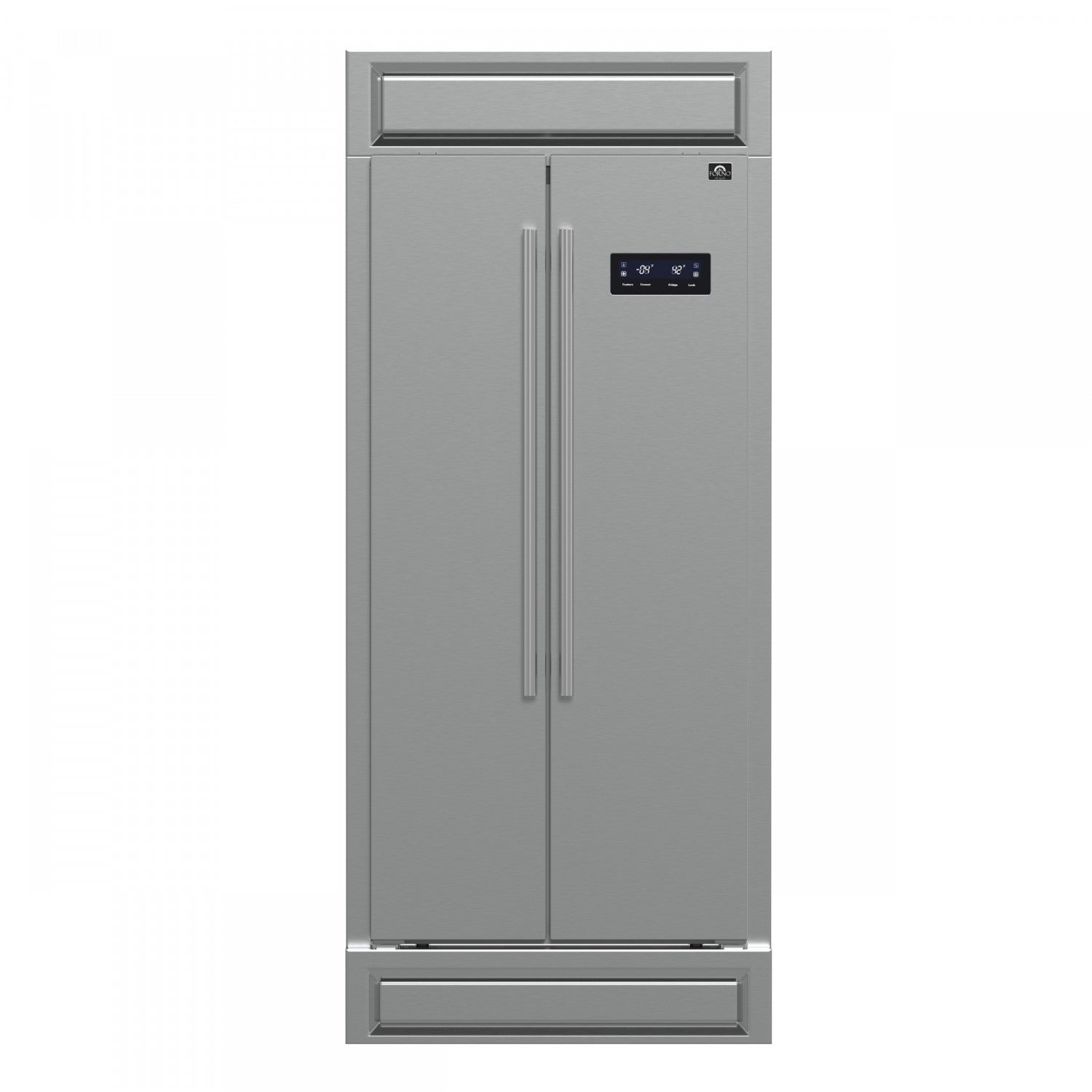 Forno Salerno 33" 15.6 Cu.Ft. Stainless Steel Built-in Side-by-Side Refrigerator - FFRBI1805-37MG