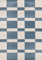 Finley Modern Geometric Area Rug - Blue White - 8' X 11'