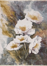 Macie Contemporary Floral Bloom Area Rug - Yellow White Green - 8' X 11'