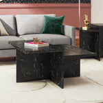 Brielle Two-Tiered Coffee Table - Faux Black Marble