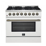 Forno Galiano 36" White Dual Fuel Range (5.36 Cu. Ft.) - FFSGS6156-36WHT