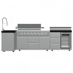 Forno Bulnes Black Countertop Outdoor Kitchen with 40" 84,000 BTU BBQ and Beverage Centre - FODKT2520BLK