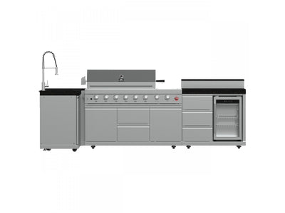Forno Bulnes Black Countertop Outdoor Kitchen with 40" 84,000 BTU BBQ and Beverage Centre - FODKT2520BLK