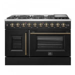 Forno Galiano 48" Black Freestanding French Door Double Oven Gas Range (6.58 Cu. Ft.) - FFSGS6444-48BLK
