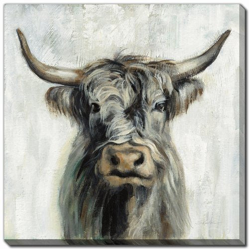 Monochrome Moo Wall Art - Neutral - 38 X 38