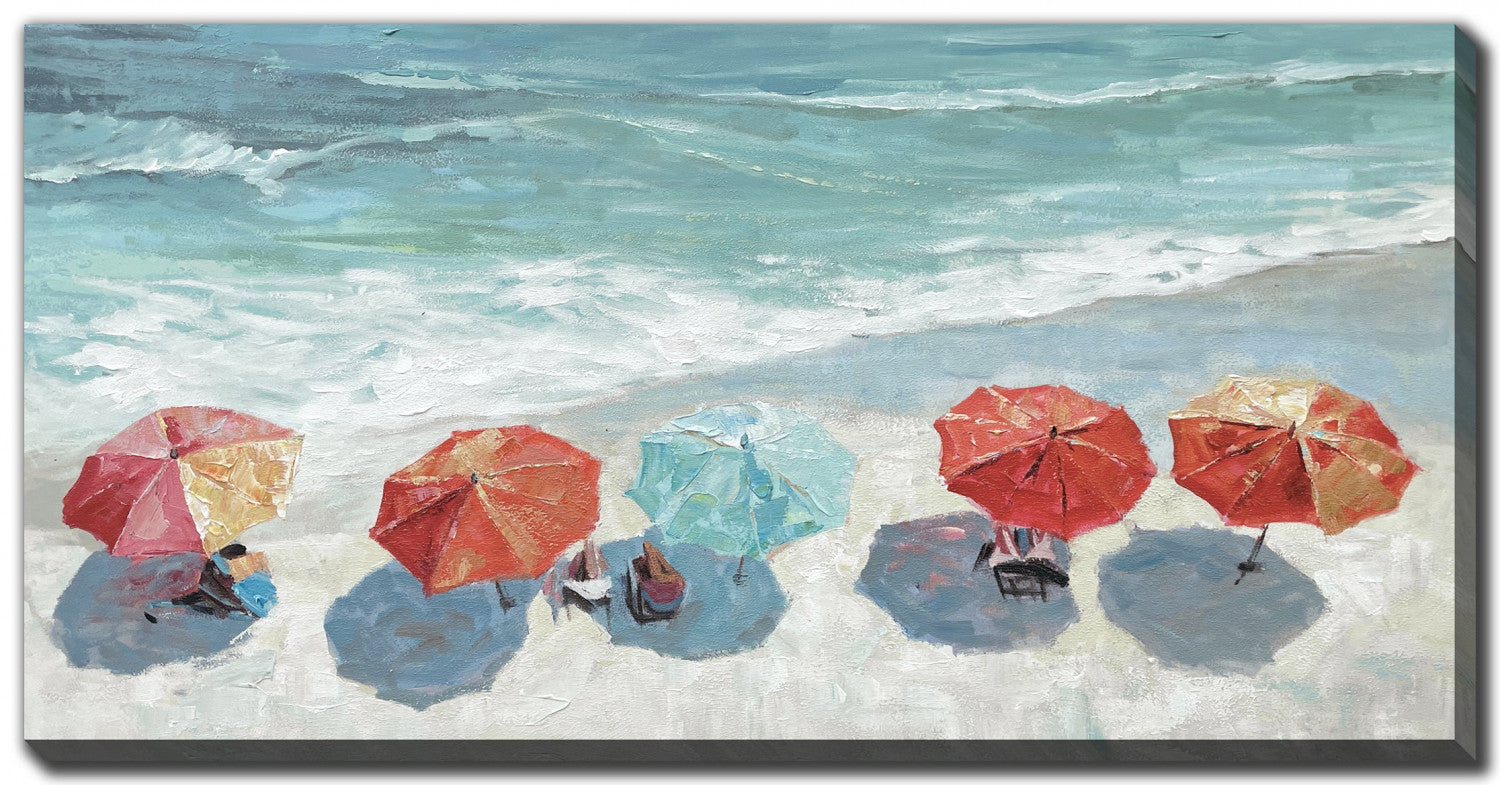 Shades of Summer Wall Art - Blue/Red - 24 X 48