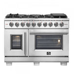 Forno Capriasca 48" Stainless Steel Freestanding Double Oven Gas Range with Air Fry (6.58 Cu. Ft.) - FFSGS6460-48