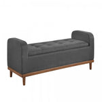 Elayne Ottoman Bench - Dark Grey