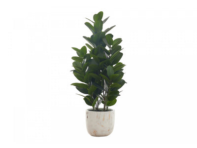 31" Garcinia Tree With 7" Marble-look Pot - Green