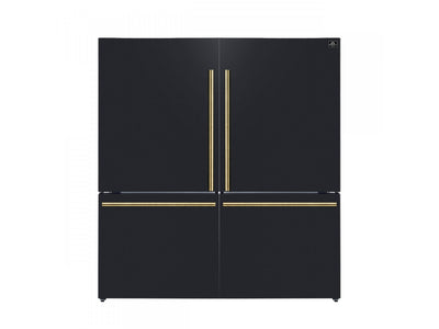 Forno Milano 62" Black 2-piece Freestanding Dual Bottom Freezer Refrigerator (34.4 Cu. Ft.) - FFFFD1787-60BLK