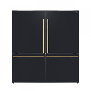 Forno Milano 62" Black 2-piece Freestanding Dual Bottom Refrigerator/Freezer (34.4 Cu. Ft.) - FFFFD1787-60BLK