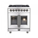 Forno Massimo 30" Stainless Steel French Door Dual Fuel Range with True Convection (4.32 Cu. Ft.) - FFSGS6325-30