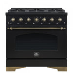 Forno Antico 36" Black Freestanding Gas Range (4.5 Cu. Ft.) - FFSGS6219-36BLK