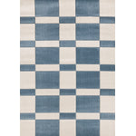 Finley Modern Geometric Area Rug - Blue White - 5' X 8'