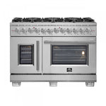 Forno Capriasca 48" Stainless Steel Freestanding Dual Fuel Double Oven Range with Air Fry (6.58 Cu. Ft.) - FFSGS6387-48