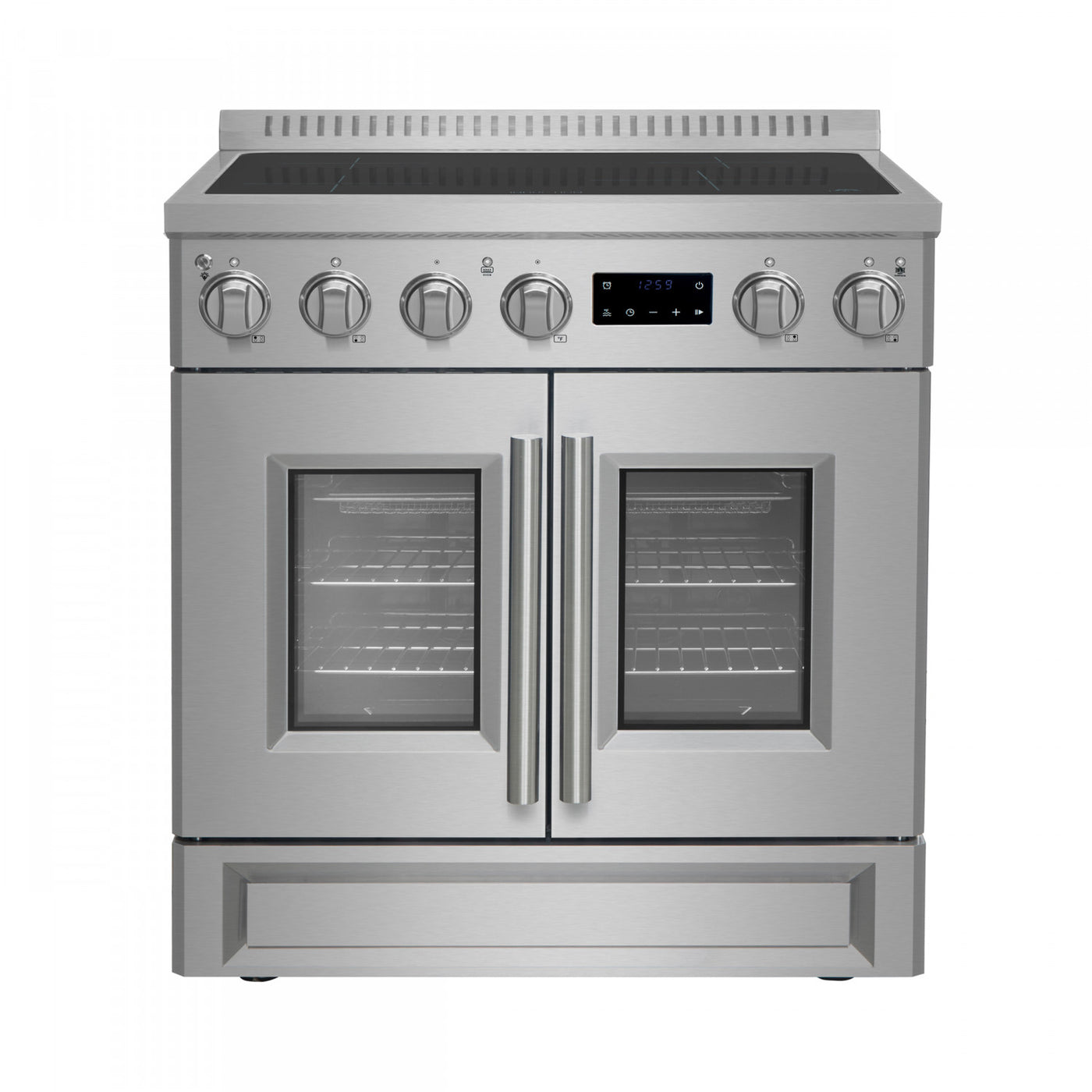 Forno Torino Stainless Steel 30" True Convection Induction Range with Air Fry and Air Sous Vide (4.32 Cu. Ft.) - FFSIN0950-30