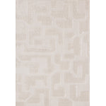 Luxury Plush Textured Shapes Area Rug - Cream - 5' X 8'