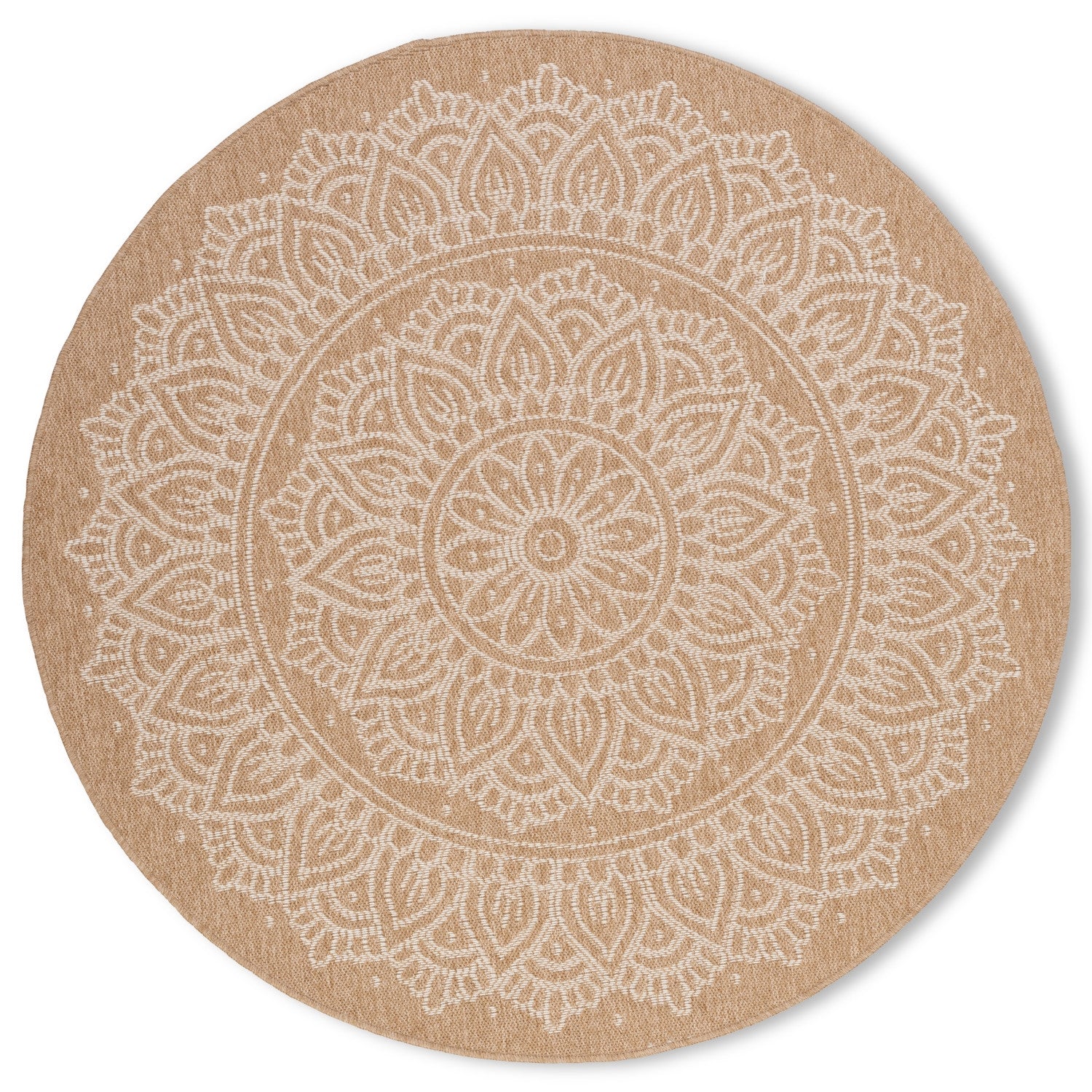 Avanos Medallion Indoor/Outdoor Rug - 6ft Round - Beige/White