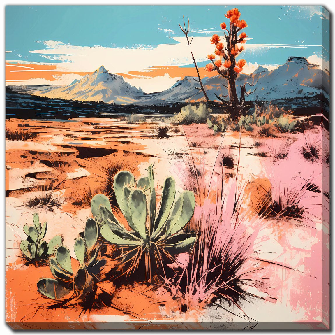 Cactus Garden II Wall Art - Multi-Colour - 18 X 18